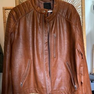 Men’s brown faux leather jacket